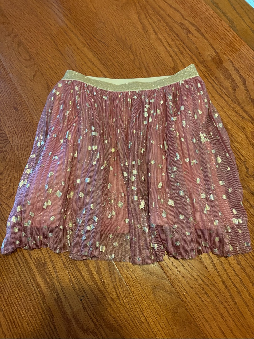 Crewcuts Girls' Pink Metallic Confetti Tulle Skirt